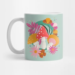 Groovy mushrooms and flowers Mug